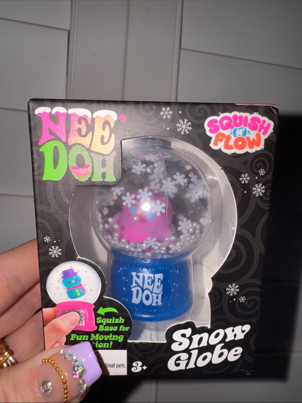 NeeDoh Squish 'N' Flow Snow Globe Toy - RARE Squishy the Penguin 🐧